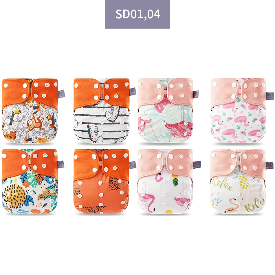 Elinfant-pa&ntilde;al de tela con bolsillo para beb&eacute;, impermeable, transpirable, con 8 piezas, inserto de malla gris, ajustable, tama&ntilde;o de 3 - 15kg-0