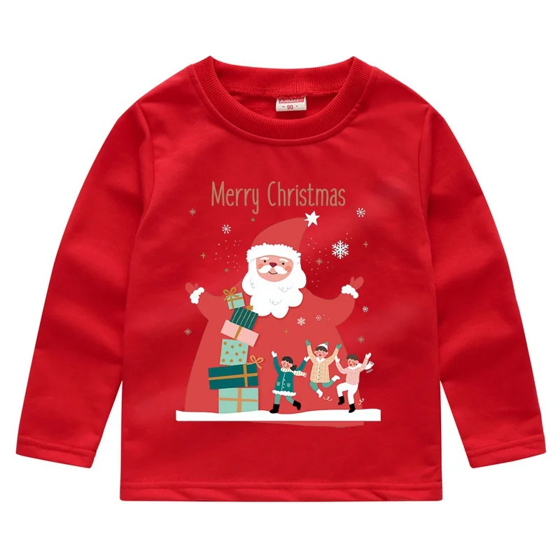 Style 19 Для детей Рождественская Толстовка для маленьких мальчиков и девочек, забавные рождественские печати пуловер с круглым вырезом и длинными рукавами, толстовка, свитер Осень Топы - Цвет: Style 19