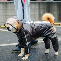 dog raincoat pet transparent big brim waterproof detachable raincoat pet fashion raincoat clothing pet supplies