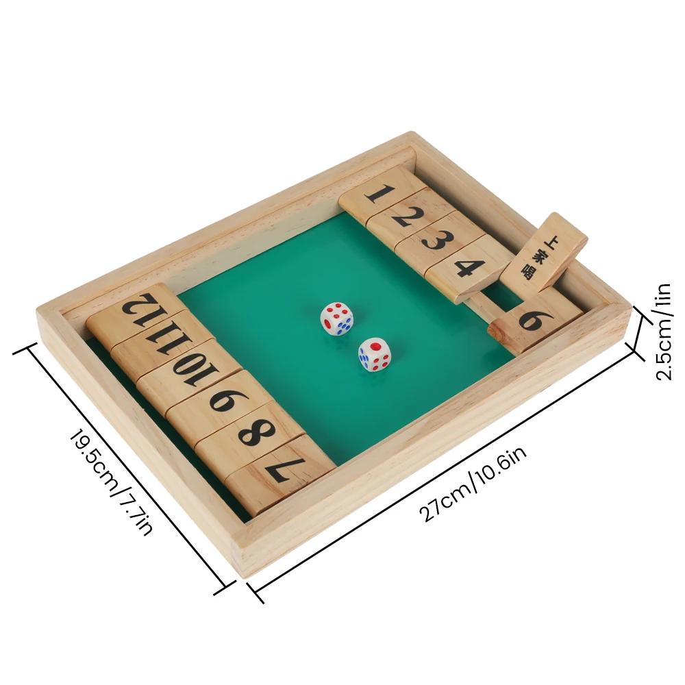 

Wooden Players Digital Puzzle Board Game Child Board Game Shut The Box Game Set Number Drinking Games for Friends/Family Party