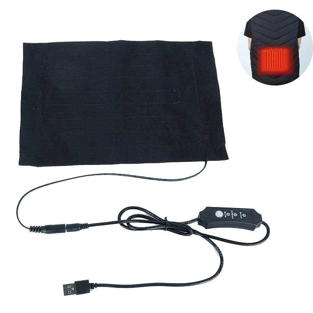 

Electric Cloth Heating Pad USB Heated Pad With 3-Gear Adjustment Jacket Vest Heater for Waist Abdomen Outdoor Winter Camping
