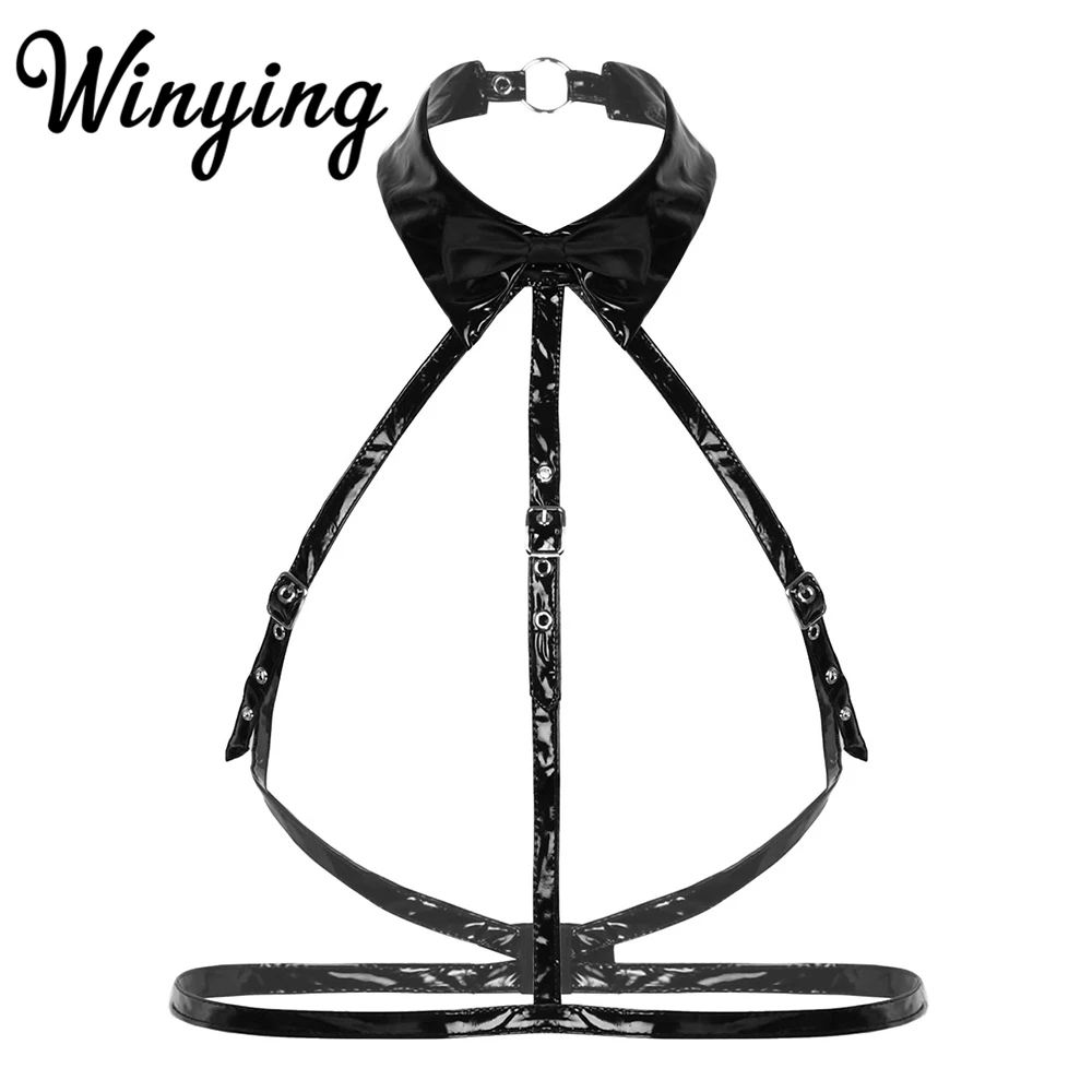 Для мужчин Лакированная кожа эротический костюм смокинг Гей сексуальное женское