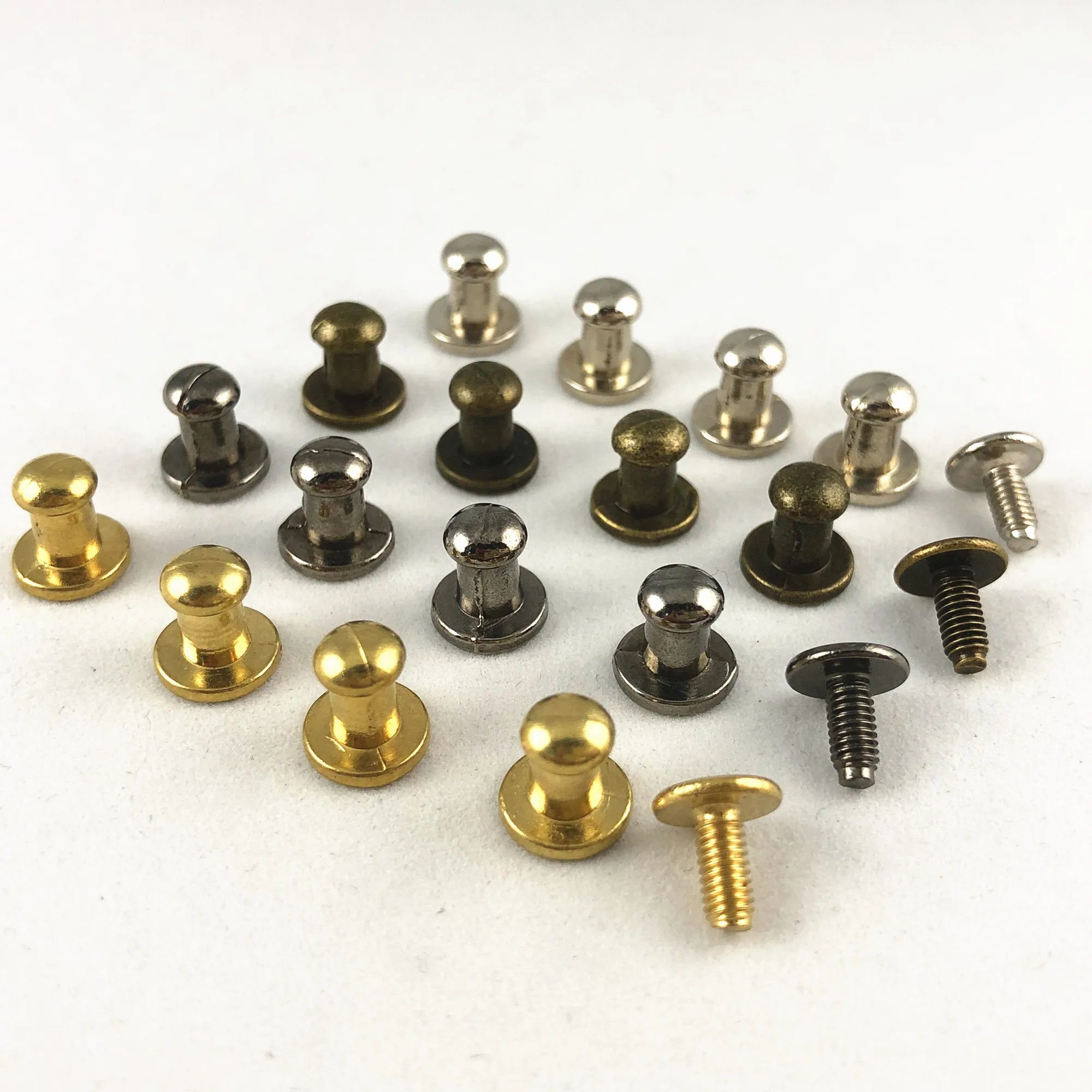 

YORANYO 100 комплектов 8x5x8 мм смешанные цвета круглые низ шипы металлические штифты заклепки винты конусные шипы кожаное ремесло Сделай Сам изго...