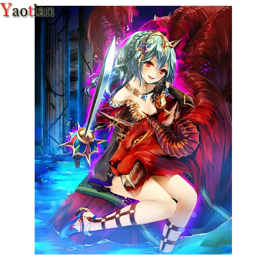 

Картина из мультфильма «Девочка и Монстр», полноразмерная картина из страз, вышивка крестиком, наборы для алмазной мозаики 5d, алмазная выши...