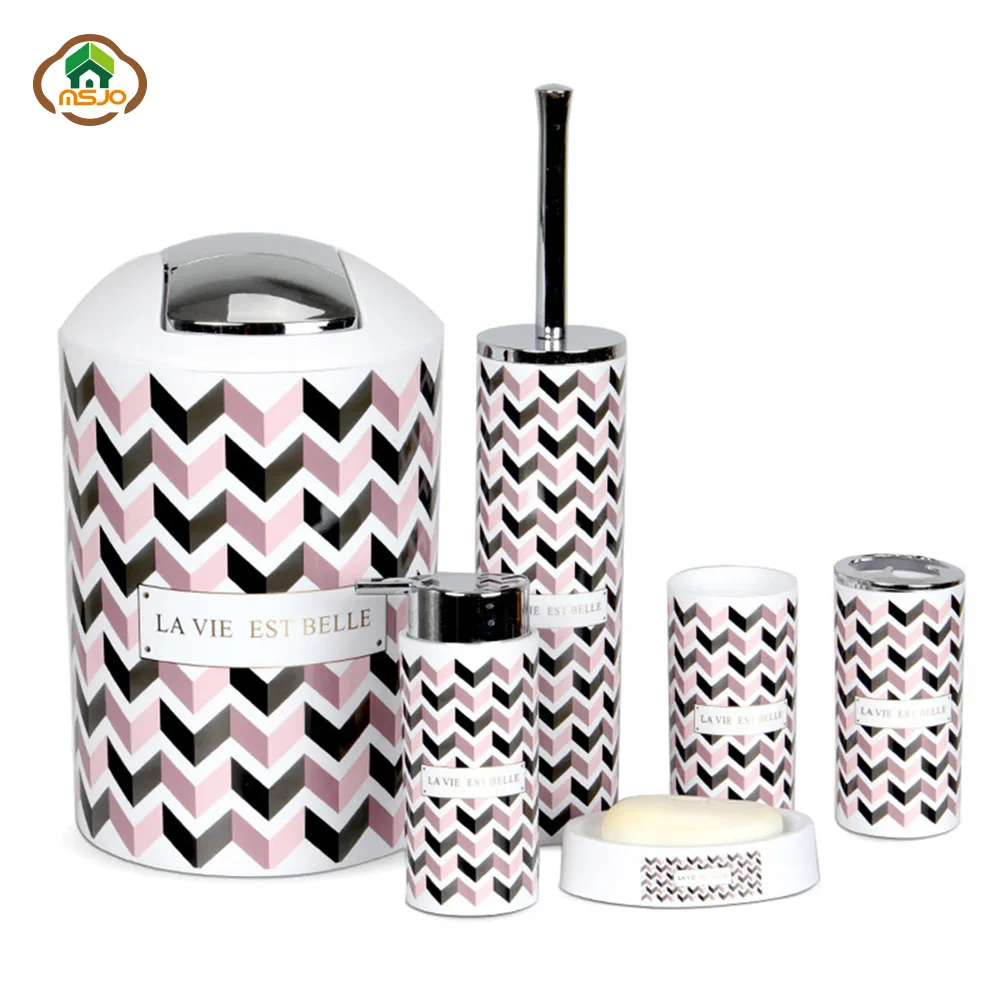 Набор для ванной комнаты MSJO с принтом в скандинавском стиле домашнего декора 6 шт.