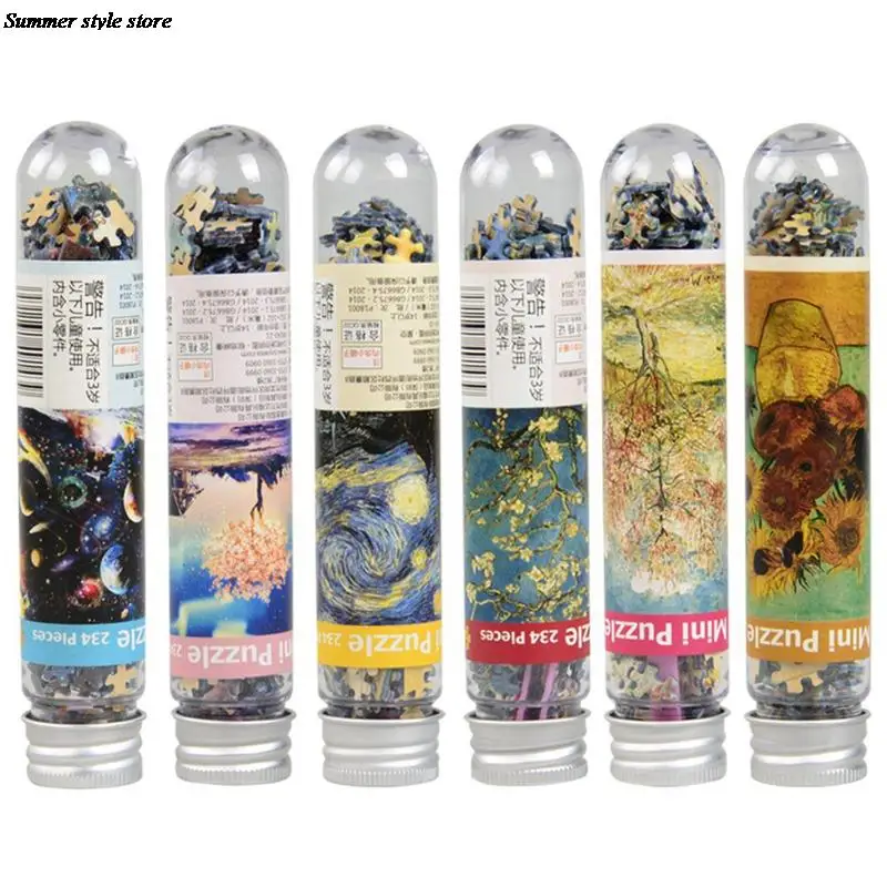 

Creative Test Tube Jigsaw 234 PCS Famous Painting Landscape Mini Puzzles Birthday Gift Adult Children Leisure Travel Puzzle Toys
