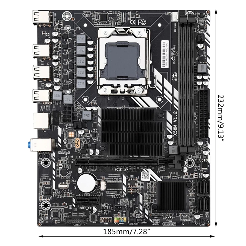 

Q1JF X58M 2,0 двухканальная материнская плата LGA 1366 USB2.0 PCI-E NVME M.2 DDR3x2 Слоты поддержка REG ECC 1066/1333/1600/1866 32 Гб
