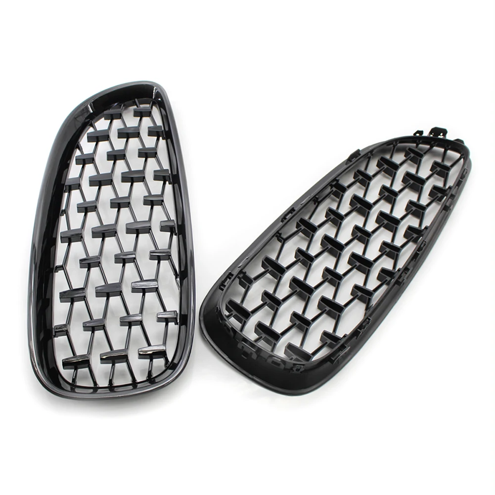 

Gloss Black Diamond Kidney Grille Set for BMW E89 Z4 51137181547 51137181548 Double Slat Sport Style Gloss Black