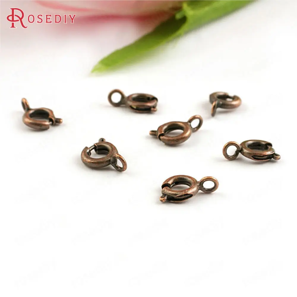 Оптовая продажа 6 мм имитация родия круглые медные застежки-карабины фурнитура