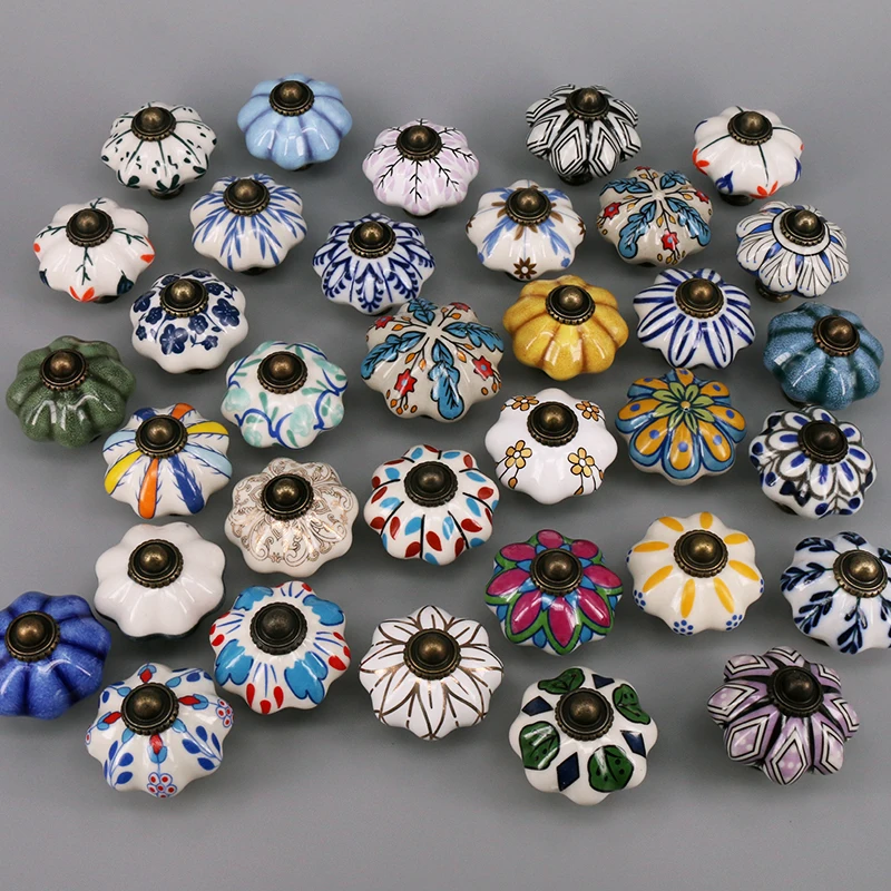 

Pack of One Vintage Ceramic Door Knobs for Cabinet Drawer, Closet Cupboard Wardrobe furniture door Pull Handle