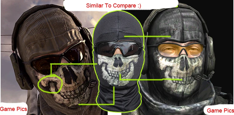 Новый черный призрак 6 Балаклава с рисунком черепа лыж капюшон Велоспорт