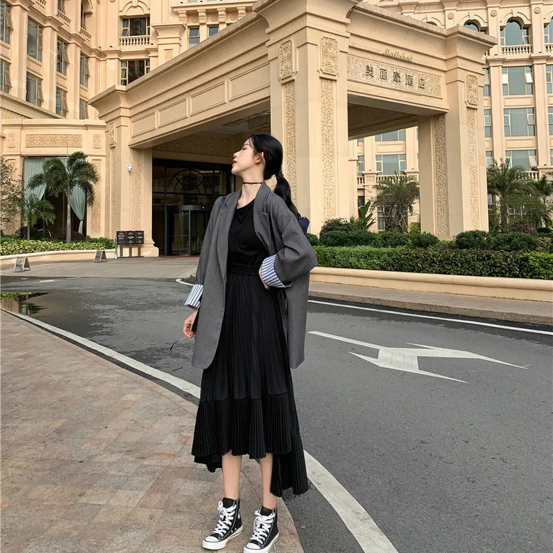 Милая Женская Асимметричная шифоновая юбка модная свободная облегающая длинная