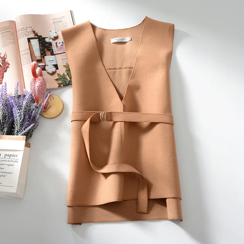 

Женский жилет без рукавов, осень/зима 2020, новый Приталенный топ с V-образным вырезом в стиле ретро