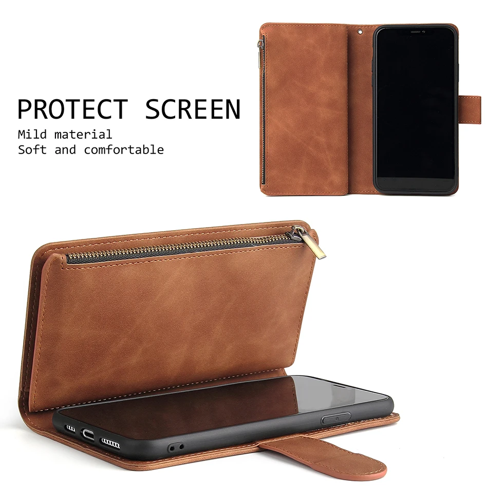 Чехол для телефона Funda Huawei Mate 30 роскошный кожаный кошелек на молнии с отделением