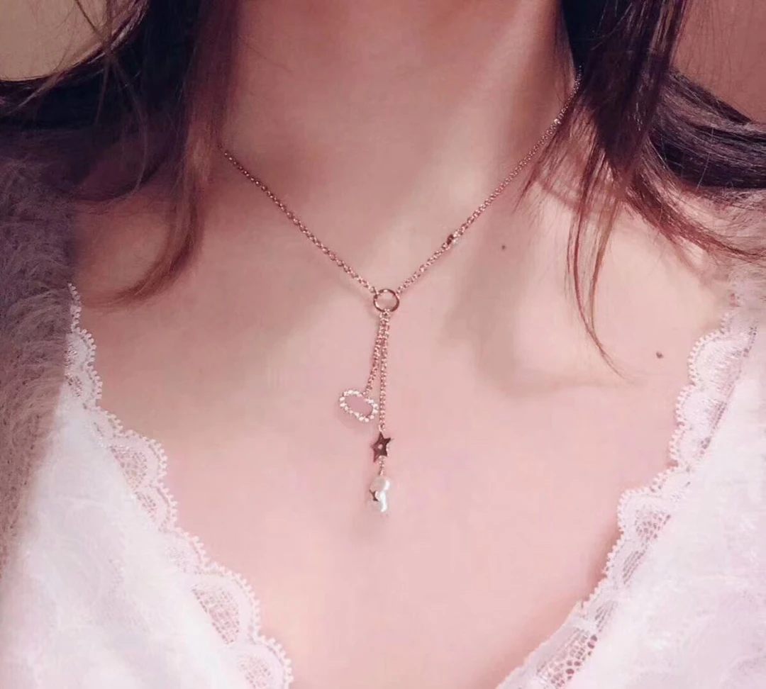 

New Fashion Women Long Chain Neckalce Pearl Letter Pendant Necklaces For Female Bride Party Holiday Gifts
