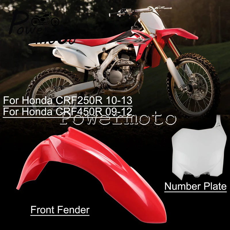 Переднее крыло для гонок по бездорожью Honda CRF250R 10 13 CRF450R 09 12 ПП брызговик и передние