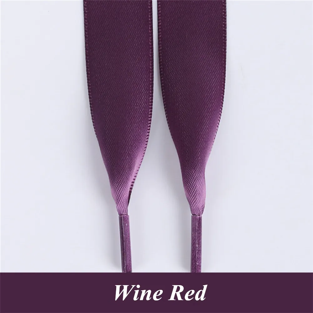 Wine Red 1 пара 80 см-160 см шелковые ленты полиэфирные шнурки для ботинок плоские шнурки обуви кроссовки спортивная обувь кружева Прямая 30 цветов - Цвет: Wine Red
