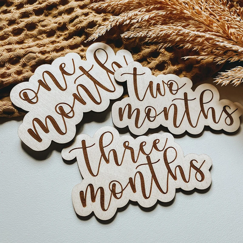 

Monthly Photo Props, Milestone Marker, Baby monthly milestone, First Year,Unique Wooden Newborn or Baby Shower Gift