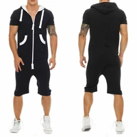 hot men cotton baggy short sleeve pant one piece suits playsuits romper new fashion high street wear gym clothing
