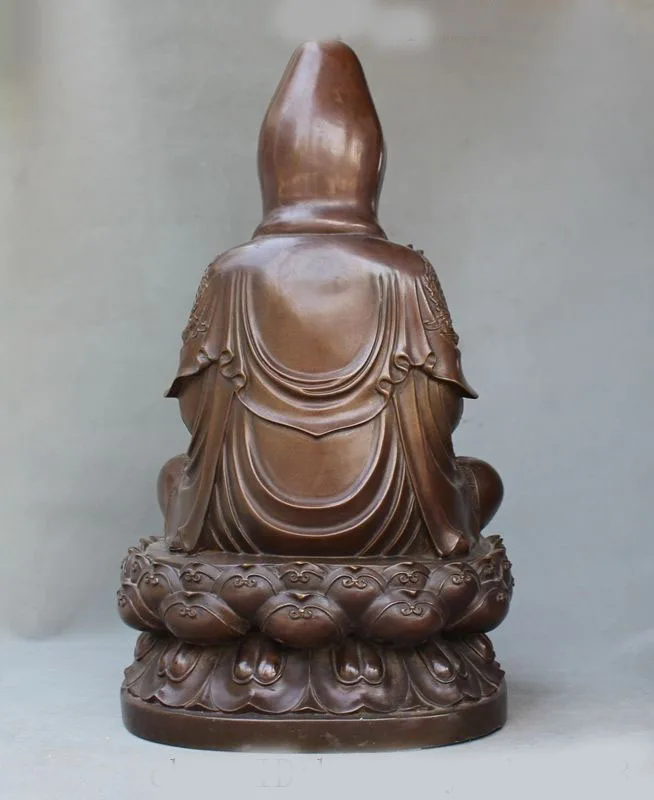 

Christmas Chinese buddhism pure bronze kwan-yin GuanYin Bodhisattva goddess Buddha statue wedding decoration
