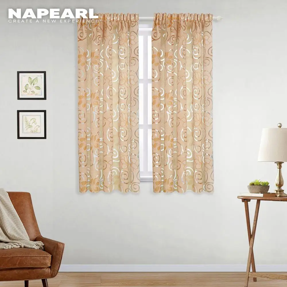Короткая занавеска NAPEARL с цветочным принтом Современная жаккардовая 1 шт. для