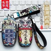 for changed key car remote control with key protection cover modification one key startsmart key chain bag kongfu panda