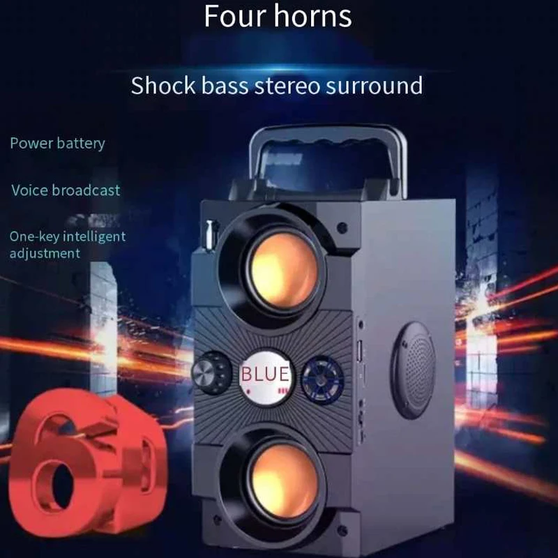 40w big power portable bluetooth speaker outdoor wireless subwoofer boombox column sound music center support aux tf fm radio free global shipping