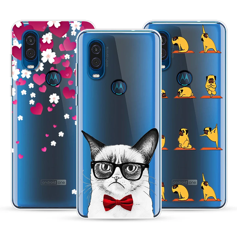 Чехол с рисунком счастливой собаки для Motorola Moto One Vision модель телефона чехол из ТПУ