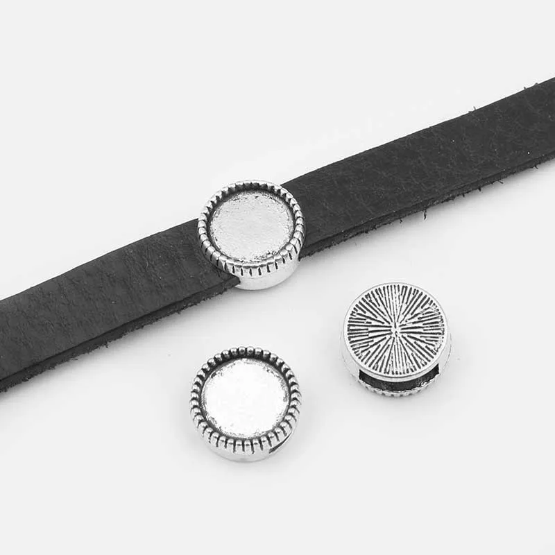 Тибетские Серебряные Круглые круглые ползунки для шнурков 8 мм 9 20 шт. 10 12