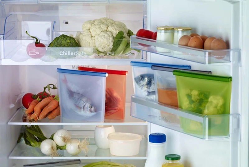 Силиконовые сумки для хранения свежей продукции Многоразовые контейнеры для хранения продуктов Ziplock Морозильник Герметичная сумка Кухонный органайзер Принадлежности для приготовления пищи Поставки