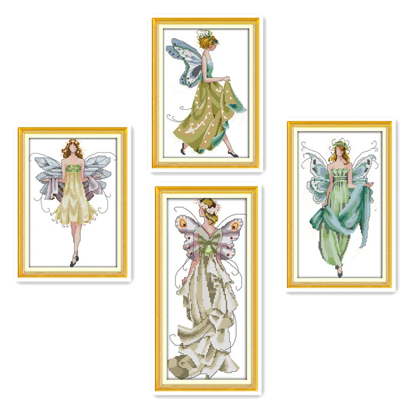 

Joy Sunday The Spirit Of Flowers Chinese Cross Stitch Kits Ecological Cotton Clear Stamped 11CT DIY Wedding Decoration For Home