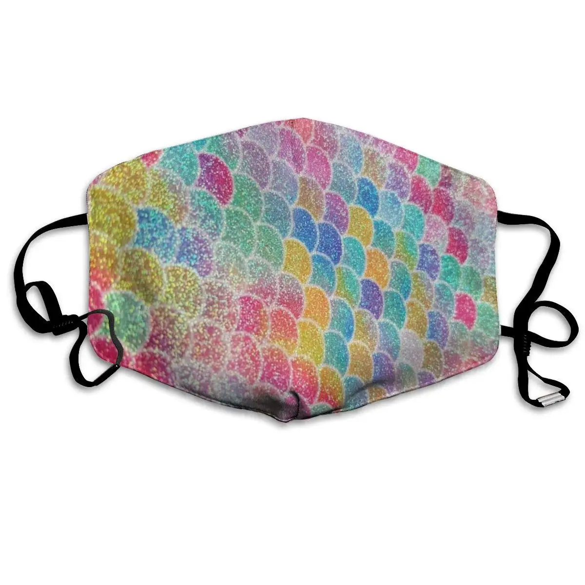 

YongColer Colorful Mermaid Fish Scales Reusable Comfy Breathable Anti Dust Outdoor Half Face Masks Washable Warm Windproof Face