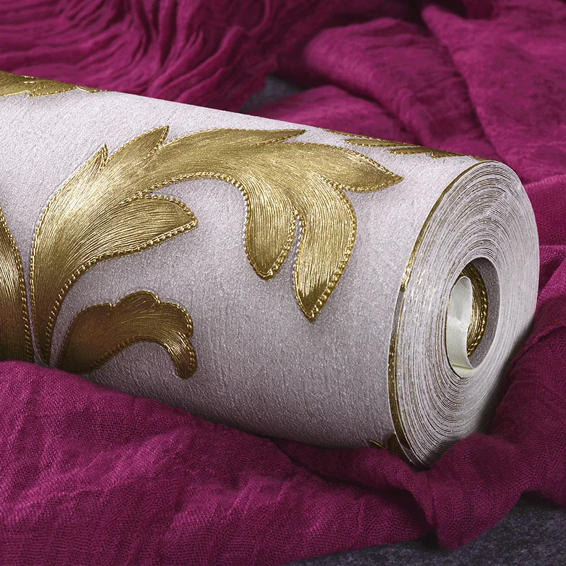 Классические Роскошные Настенные рулоны дамасской 3D тисненые виниловые обои из