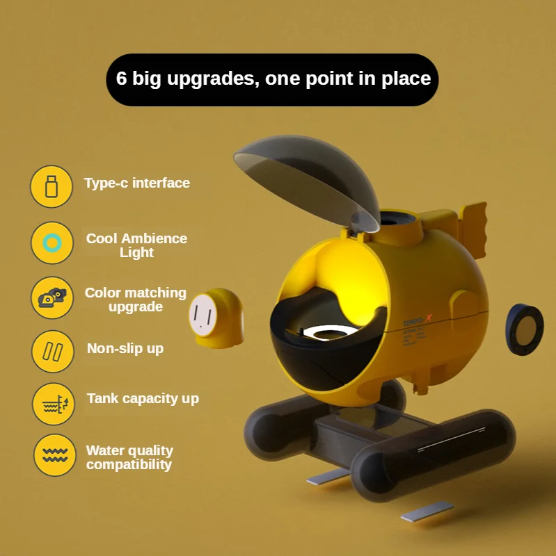 Tangbo-humidificador de aire port&aacute;til para el hogar, peque&ntilde;o aerosol de escritorio, anillo de humo, m&uacute;sica, peque&ntilde;o submarino, juguete, tecnolog&iacute;a negra, N &deg; 1-1