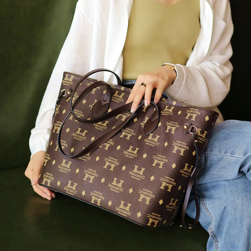 

Bags for Women 2021 New Fashion All-match Leather One-shoulder Portable Diagonal Large-capacity Tote Bag Fashionable Purses Gg