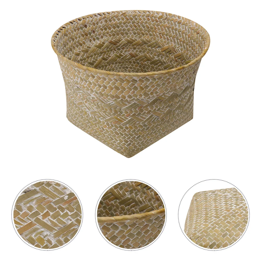 

1Pc Decorative Storage Basket Multipurpose Natural Straw Weaving Storage Box