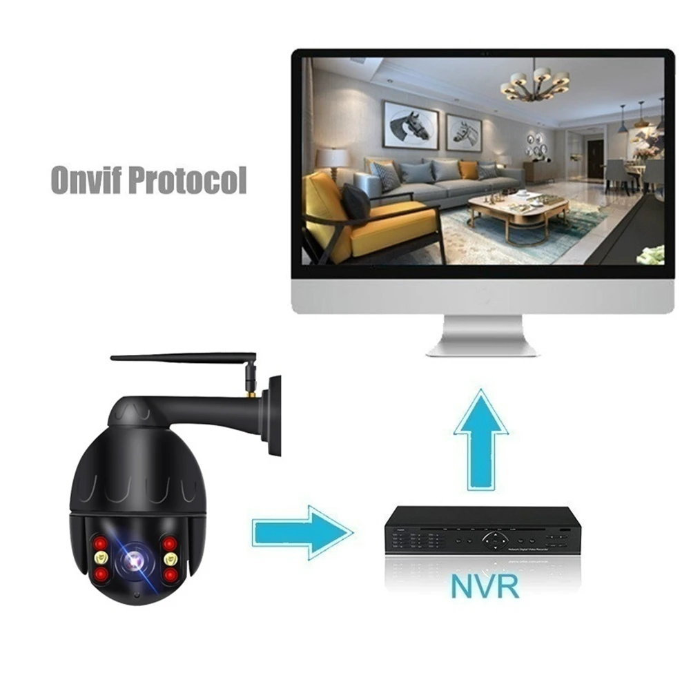 Surveillance Camera Outdoor 1080P WiFi Security IP smart waterproof PTZ 360 Panoramic Speed Dome 5X Optical Zoom | Безопасность и