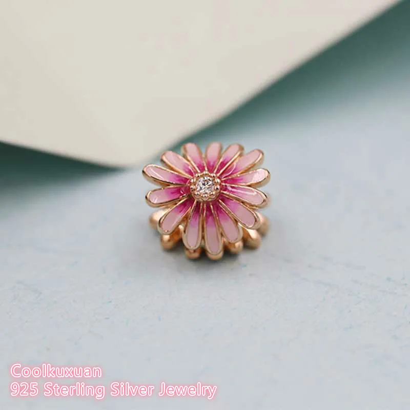 Весенние 100% стерлингового серебра 925 пробы синее и розовое золото подвесные