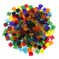 160g mixed color square clear glass mosaic tiles for diy crafts mosaic making children puzzle art craft transparent stone