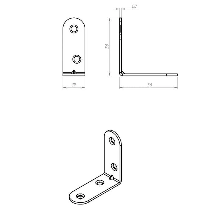 Bracket MK 50x50 mm zinc coating Brackets holders furniture accessories equipment Corner Hardware Home Improvement | Обустройство