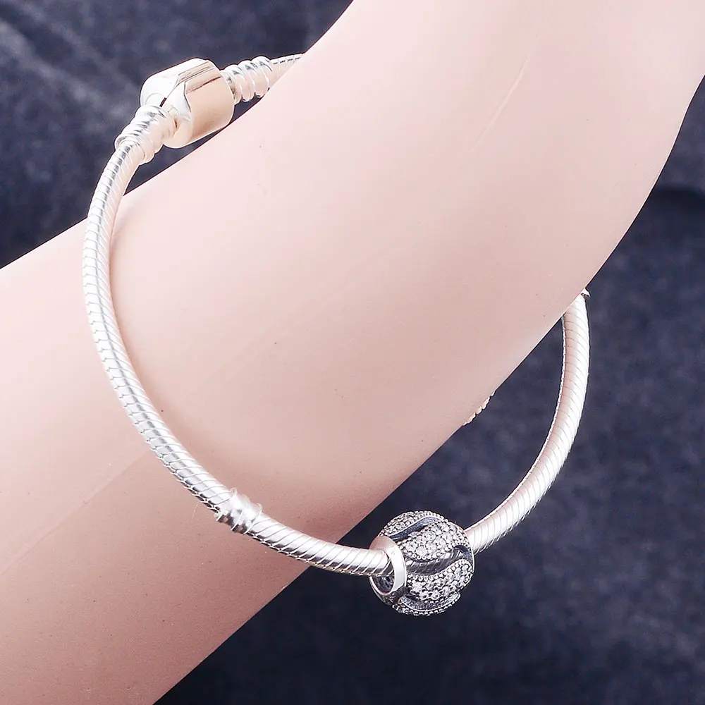 

2021 Winter Collection DIY Fit pandora Charms Bracelet Jewelry 100% 925 Sterling Silver Openwork Loyalty Beads Charm with CZ