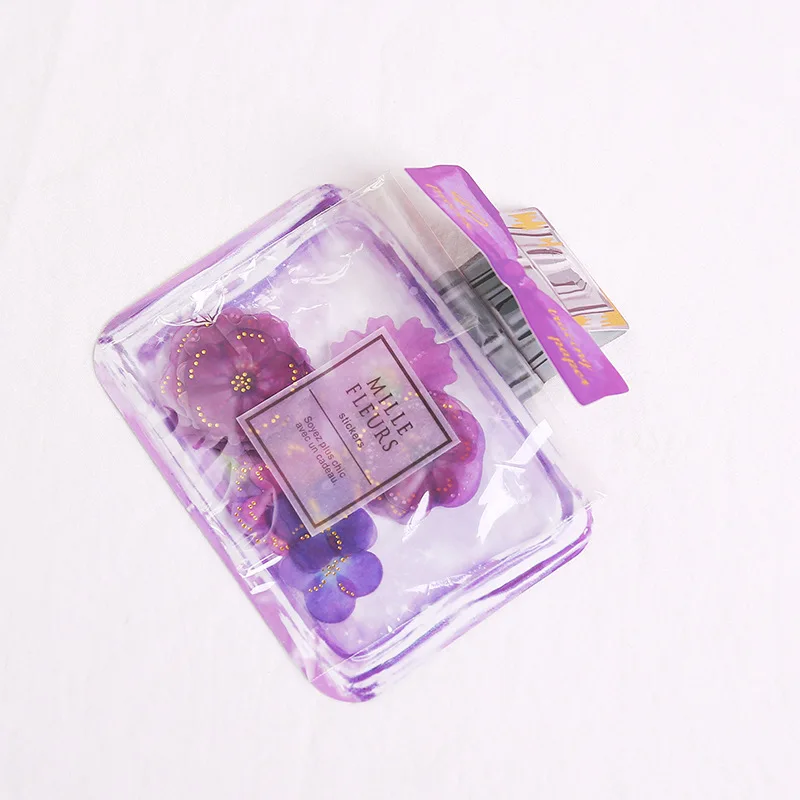 purple 40 шт./упак. духи каваи японского Decoracion журнал, милый дневник блокнот цветок наклейки Скрапбукинг хлопья канцелярские принадлежности, школьные принадлежности - Цвет: purple