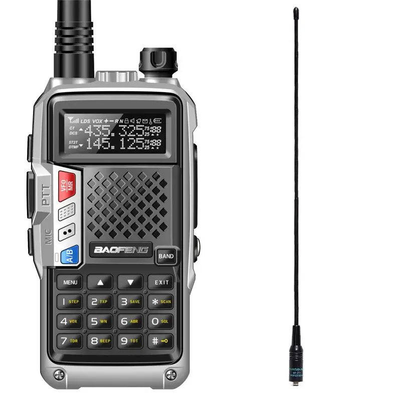 silver 771 BAOFENG BF-UVB3 PLUS 8 Вт 8 Вт Высокая мощность UHF/VHF Двухдиапазонный 10 км длинный диапазон портативный ham Walkie Talkie несколько режимов зарядки - Цвет: silver 771