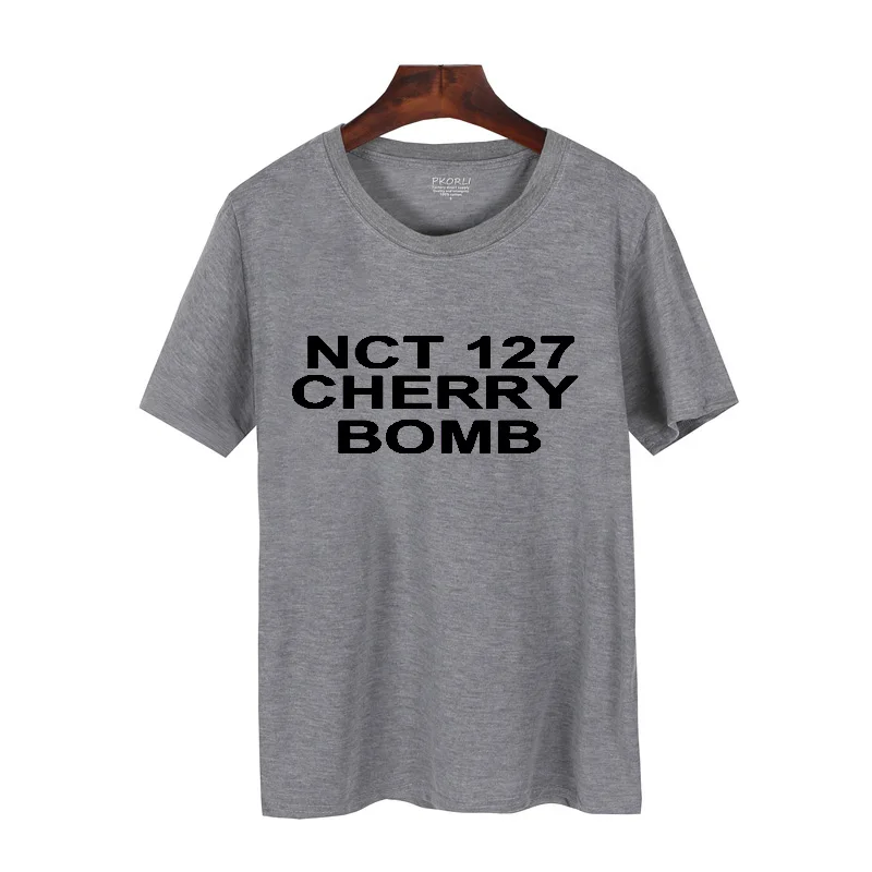 Pkorli Kpop Nct 127 Футболка с принтом вишневой бомбы для мужчин и женщин хлопковая