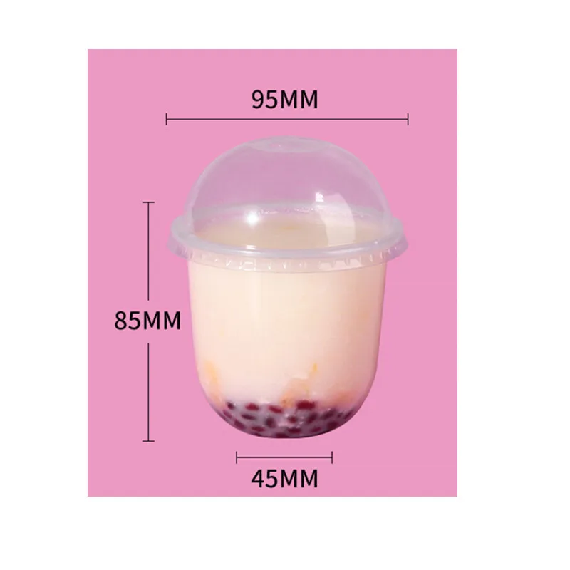cup and lid 50 шт. высокое качество u-образный прозрачный одноразовый стакан для напитков 360 мл день рождения барбекю вечерние кофе чай сок пластиковые кружки с крышками - Цвет: cup and lid