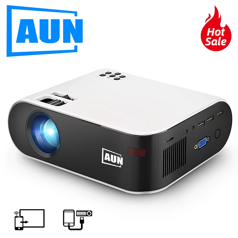 Светодиодный мини проектор AUN W18 2800 лм 2 года гарантии быстрая местная доставка