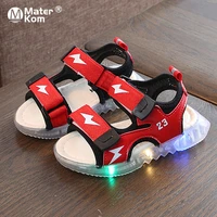 size 21 30 unisex led light up sandals children lightweight breathable shoes girls non slip luminous shoe glowing casual sandals