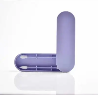 Purple 2 шт./кор. многоразовые ватный тампон для чистки ушей Косметический Силиконовый бутоны тампоны палочки для очистки макияжа и прикосновений дропшиппинг - Цвет: Purple