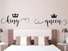 Романтические наклейки на стену виниловый Декор для спальни король и королева наклейки на изголовье кровати украшение для комнаты съемные фрески обои 4462