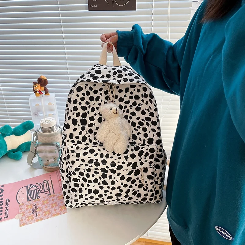 Рюкзак с леопардовым принтом зебры для женщин и детей вместительные школьные